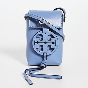 Bluewood Blue Leather Miller Nano Crossbody Bag